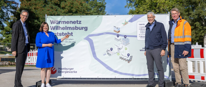 Hoher Besuch auf der Geothermie-Baustelle: Umweltsenatorin Katharina Fegebank macht sich vor Ort ein Bild  